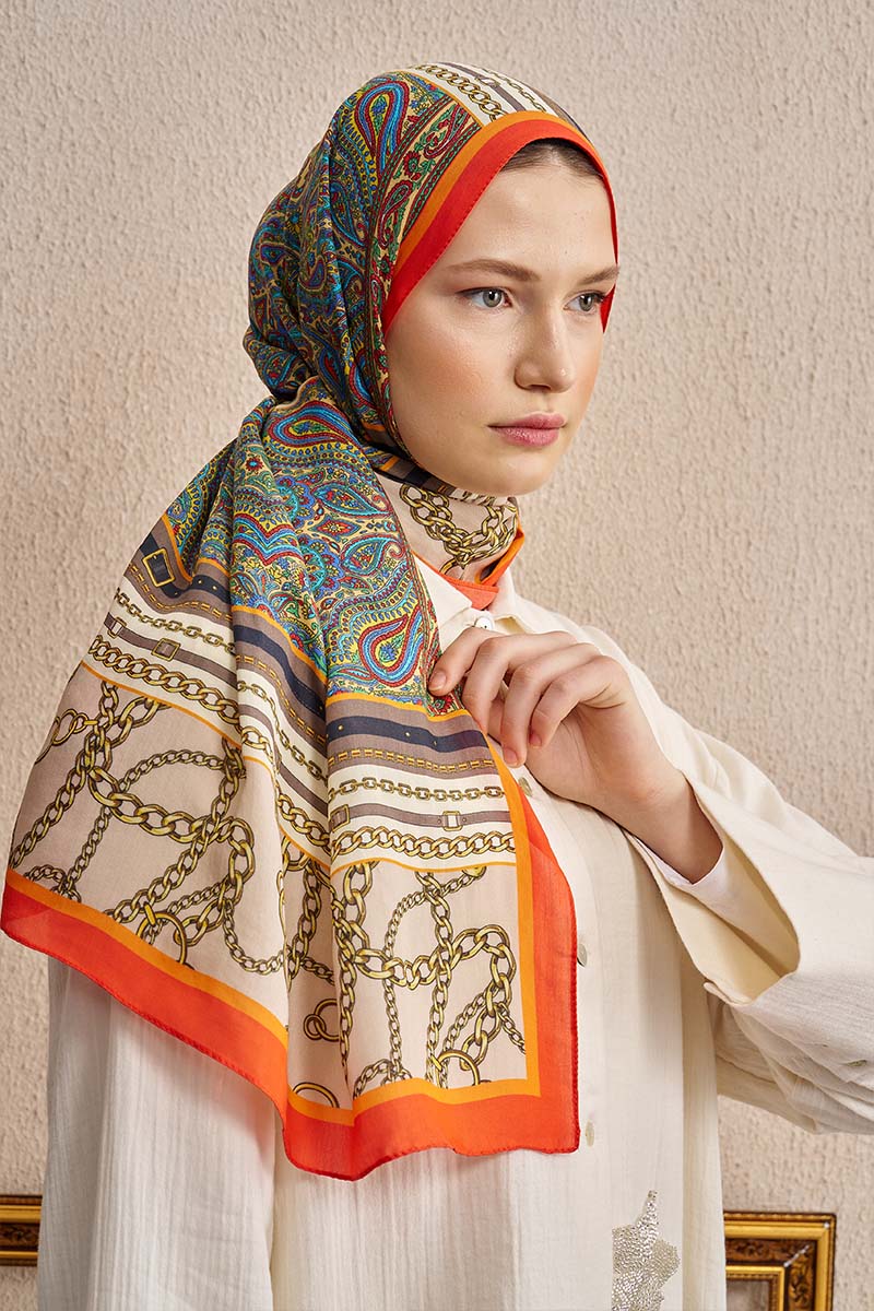 Celebrity Lustre Shawl - Orange