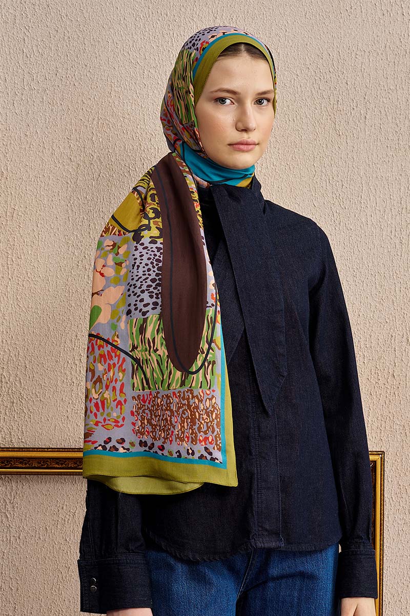 Celebrity Sable Shawl - Olive Green