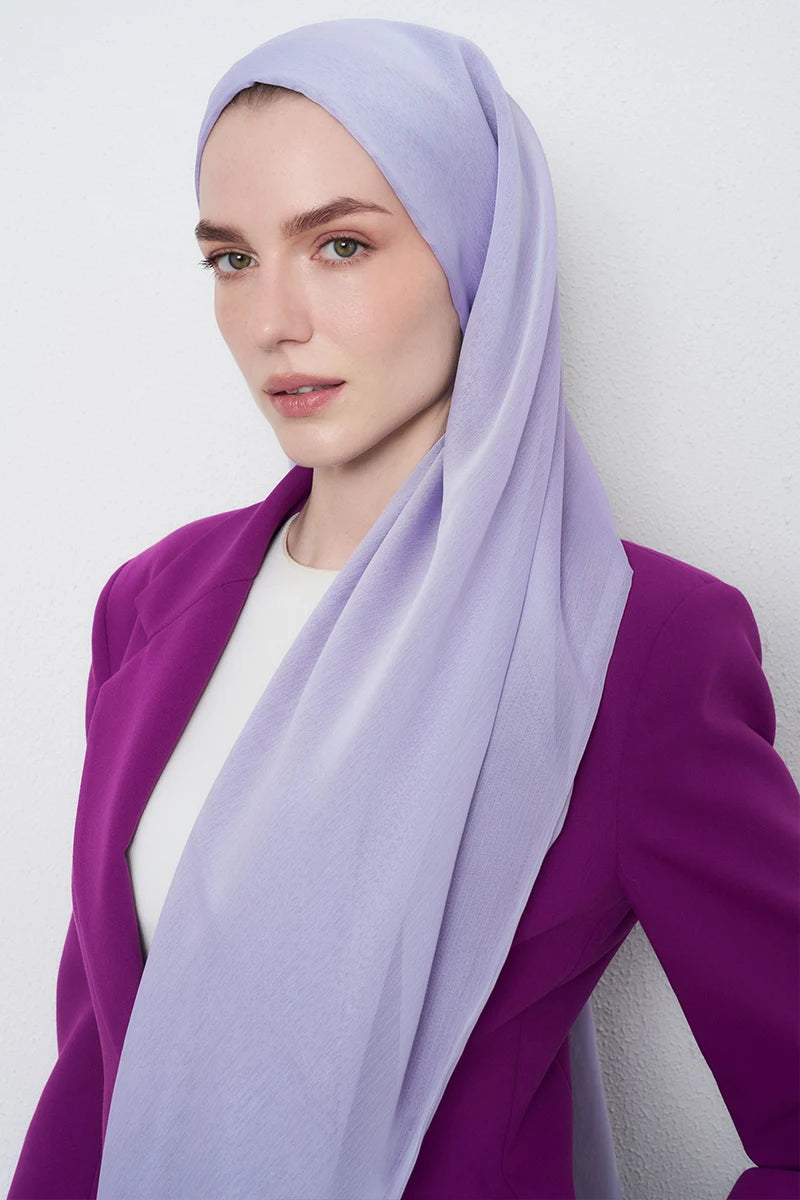 Çift Kat Janjan Şal - Lila