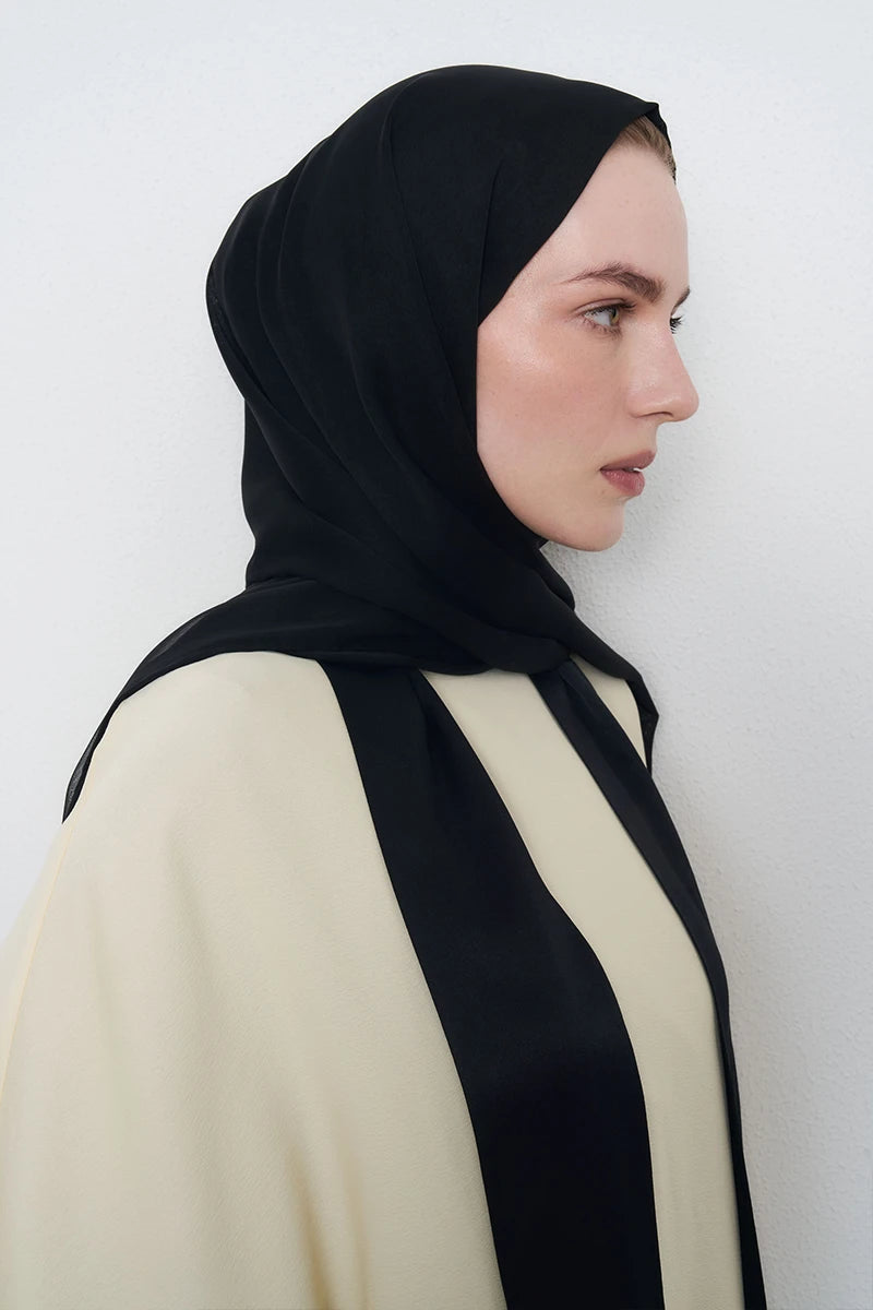 Çift Kat Janjan Şal - Siyah