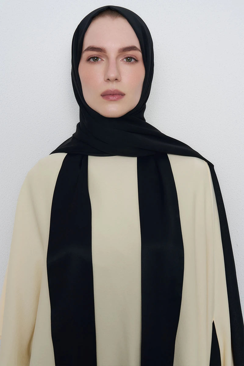 Çift Kat Janjan Şal - Siyah