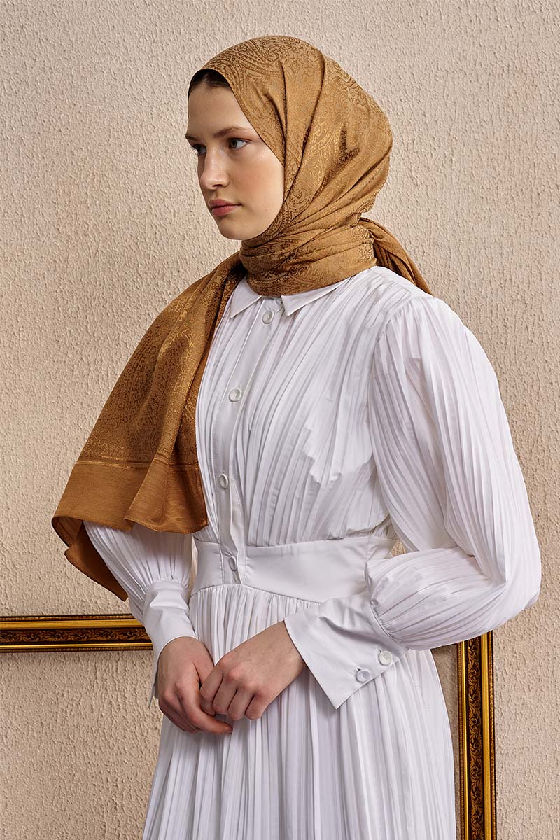 Double-Sided Ethnic Pattern Shawl - Camel