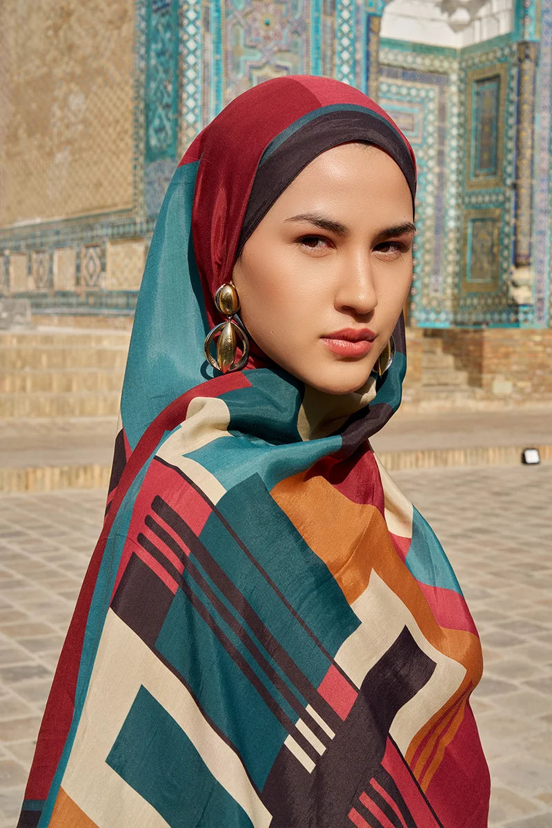 Clover Floş Viskon Şal - Mürdüm