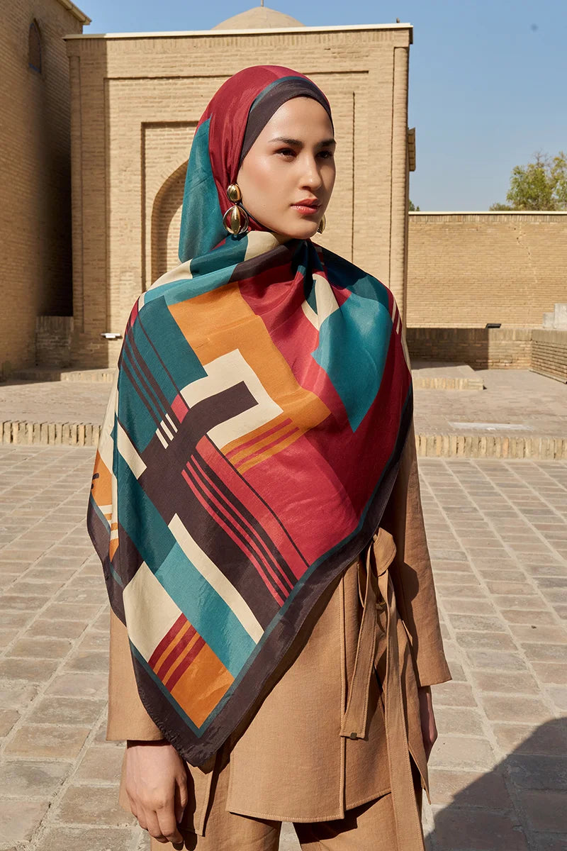 Clover Floş Viskon Şal - Mürdüm