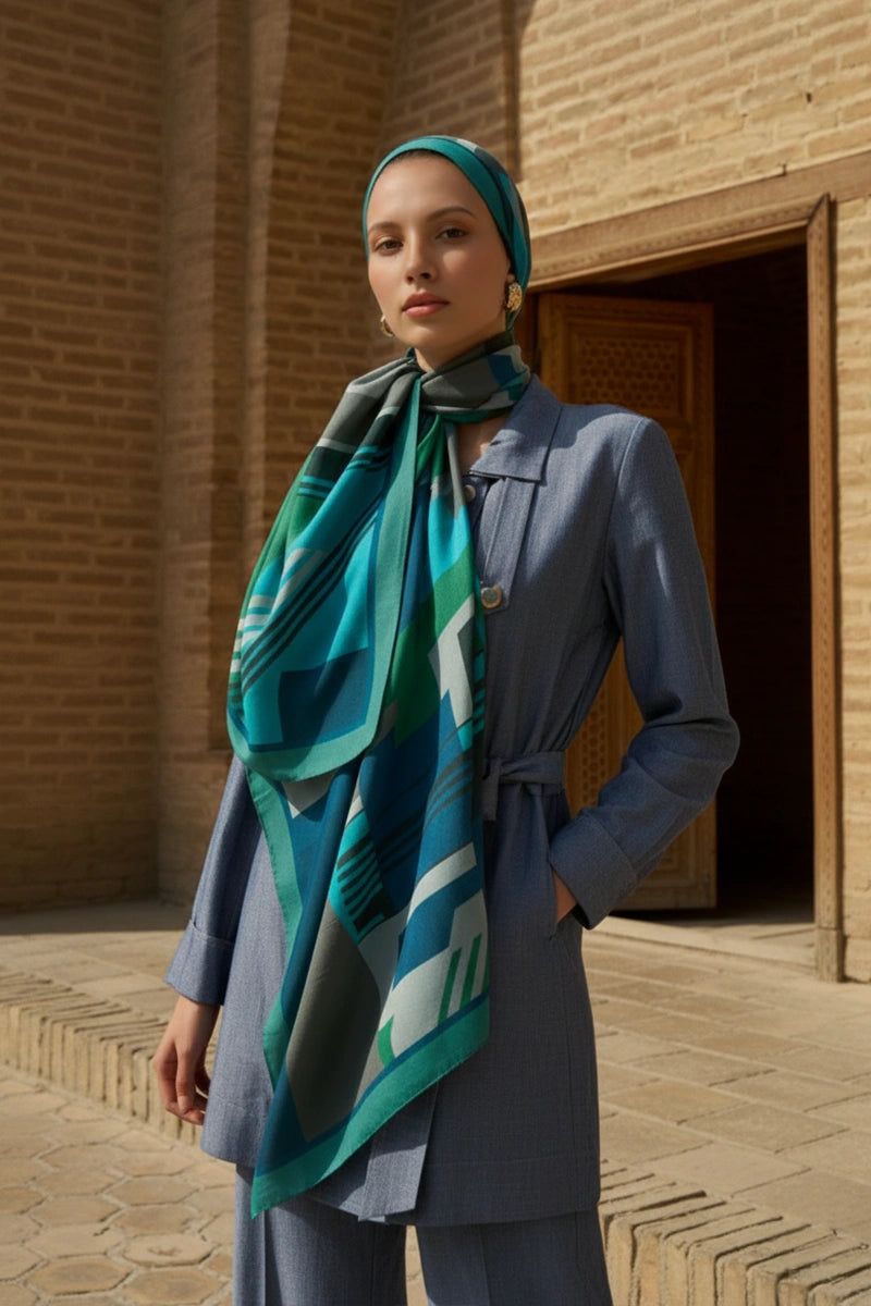 Clover Floss Viscose Shawl - Turquoise