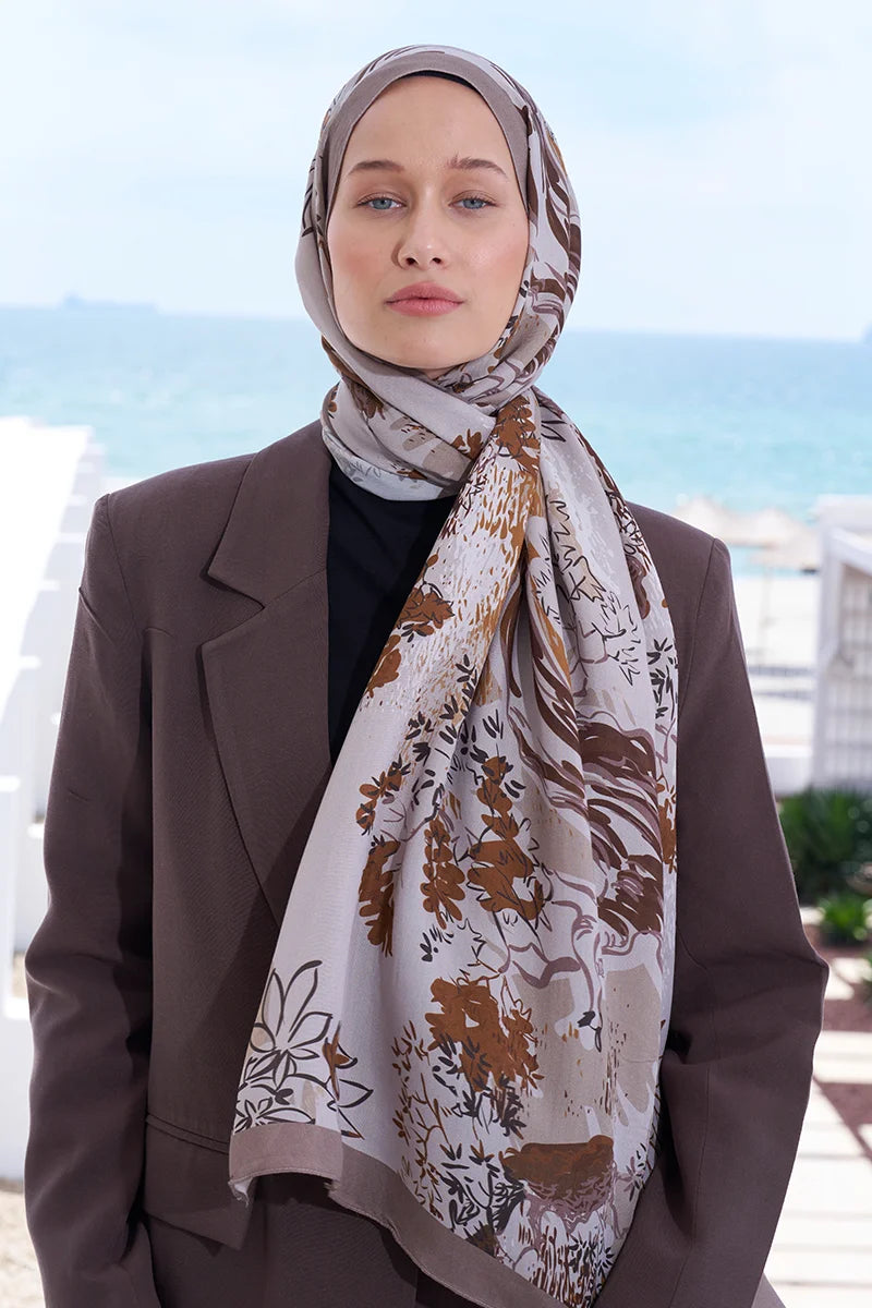 Curated Forest Shawl - Brown