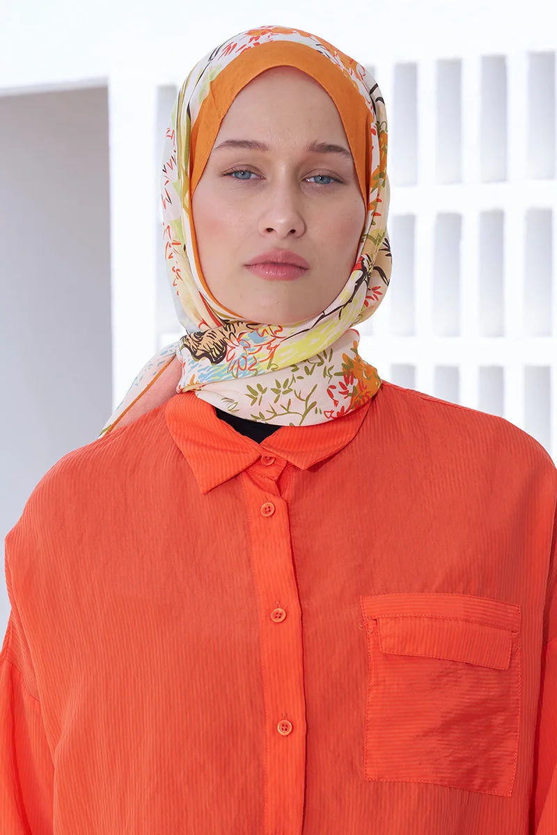 Curated Forest Shawl - Orange