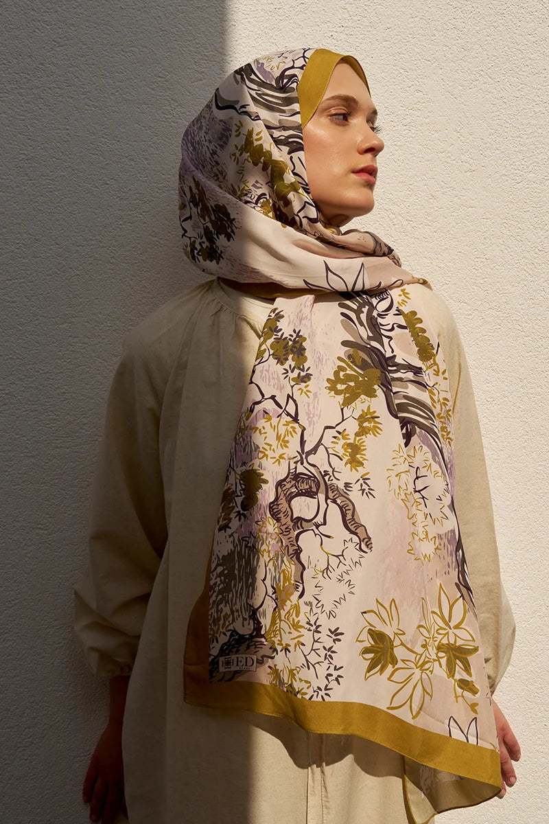 Curated Forest Shawl - Olive Green