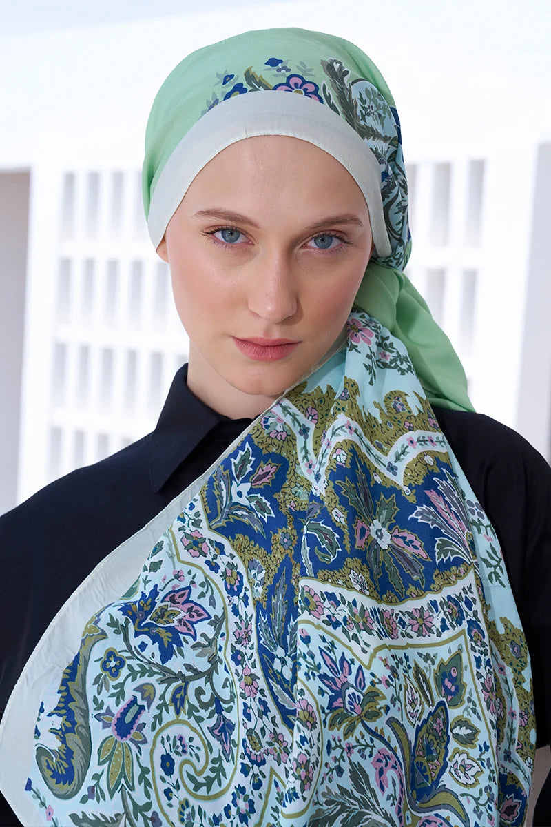 Curated Ethnic Shawl - Light Green