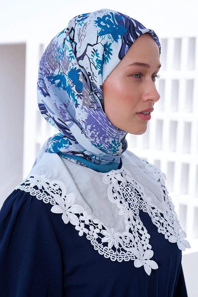 Curated Forest Shawl - Blue