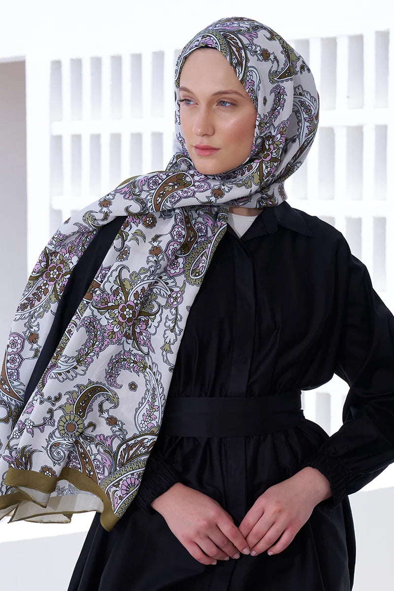 Curated Secret Garden Shawl - Olive Green