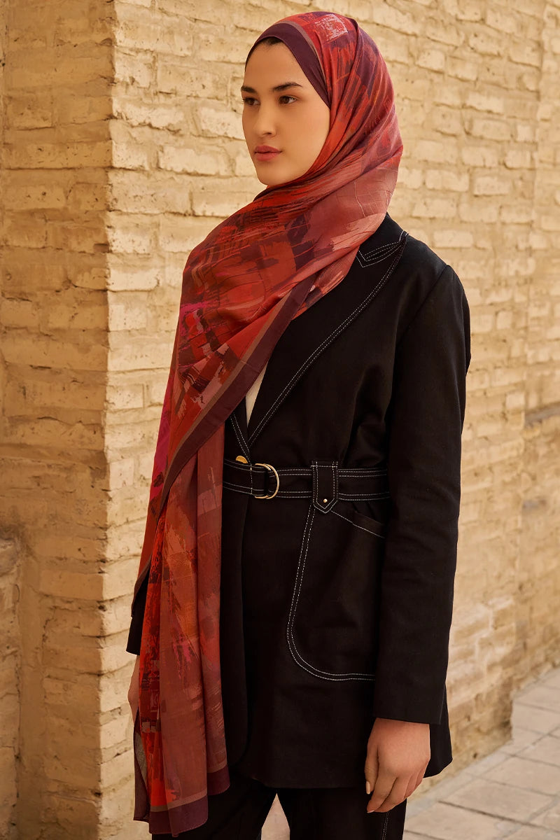 Fearless Pamuk Modal Şal - Kırmızı