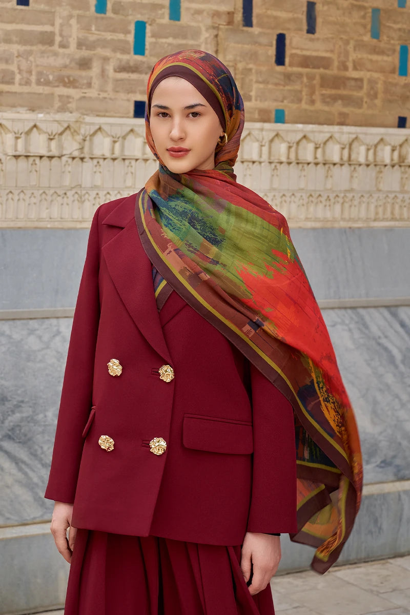 Fearless Pamuk Modal Şal - Kızıl Kahve