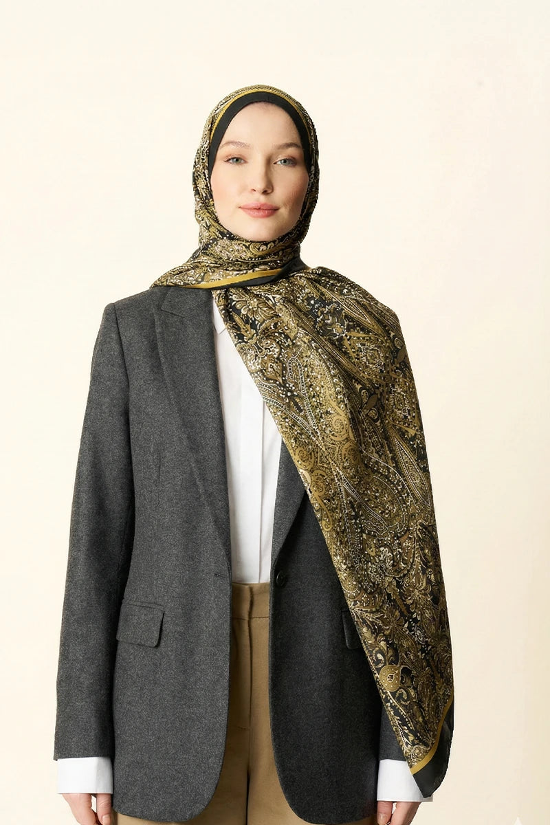 Fierce Floş Viskon Şal - Gold