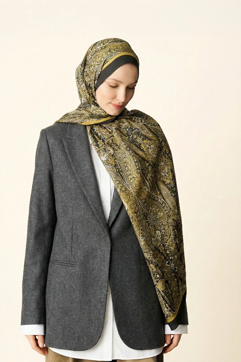 Fierce Floş Viskon Şal - Gold