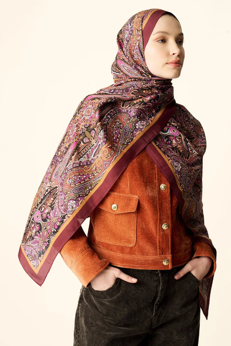 Fierce Floş Viskon Şal - Kiremit