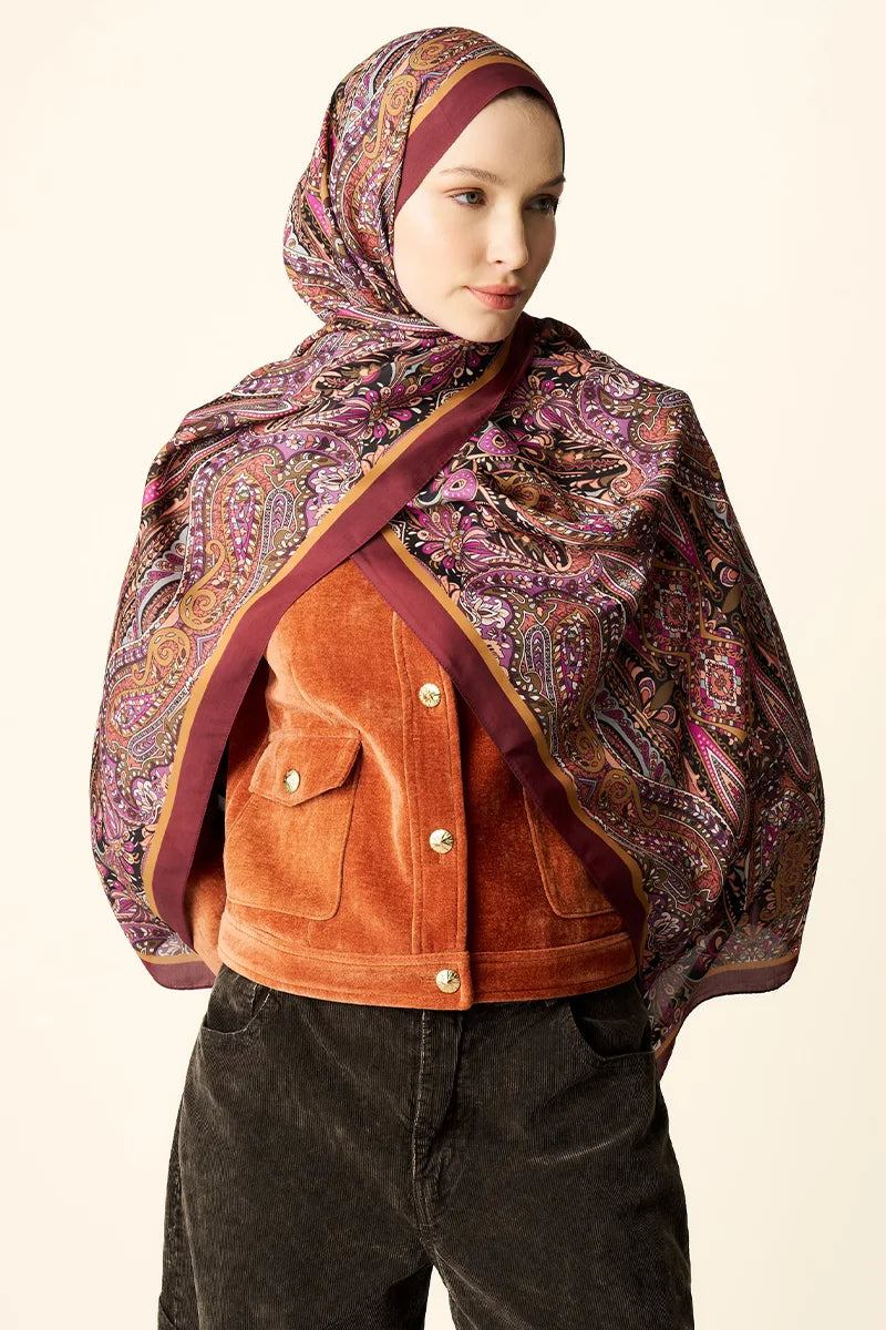 Fierce Floş Viskon Şal - Kiremit