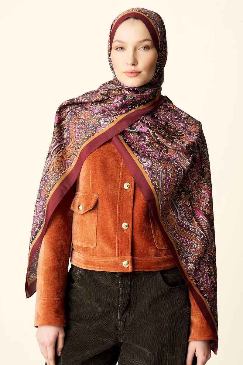 Fierce Floss Viscose Shawl - Brick