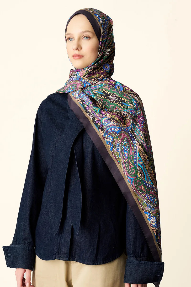 Fierce Floş Viskon Şal - Mor