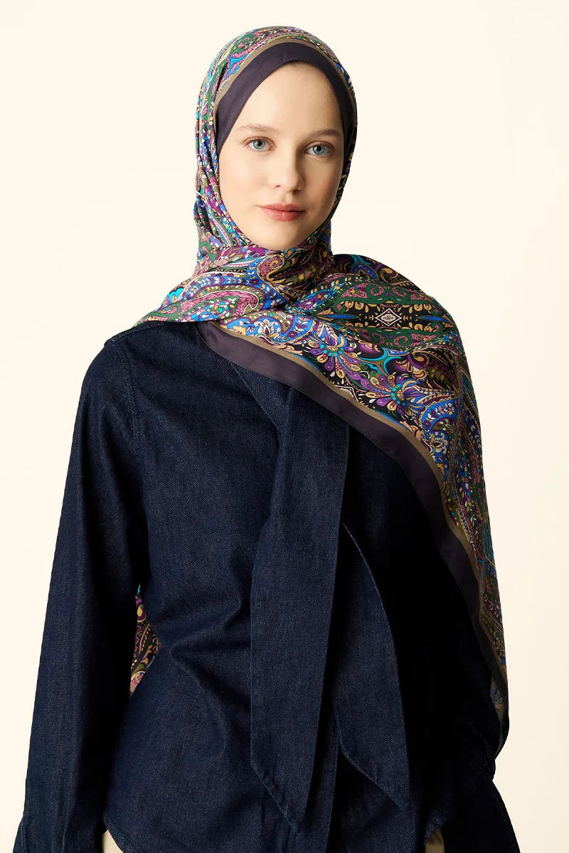 Fierce Floş Viskon Şal - Mor