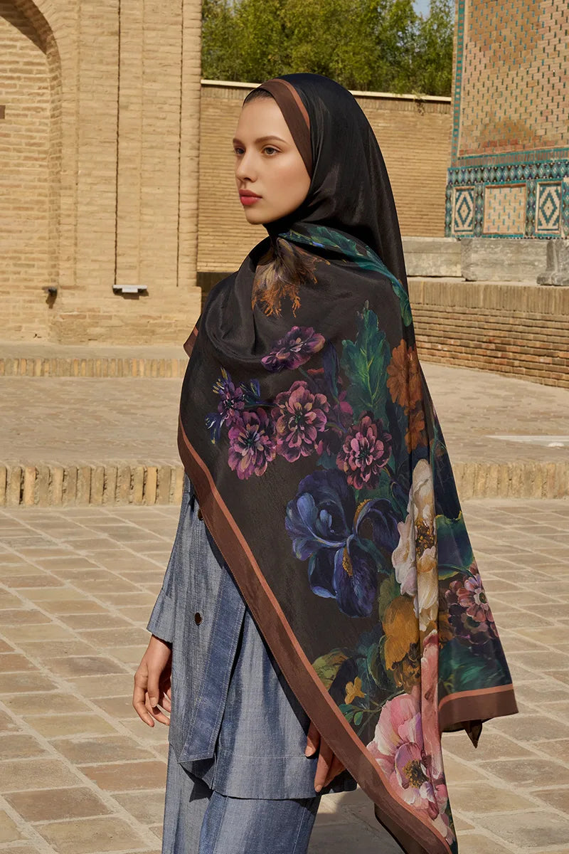 Floris Floss Viscose Shawl - Brown