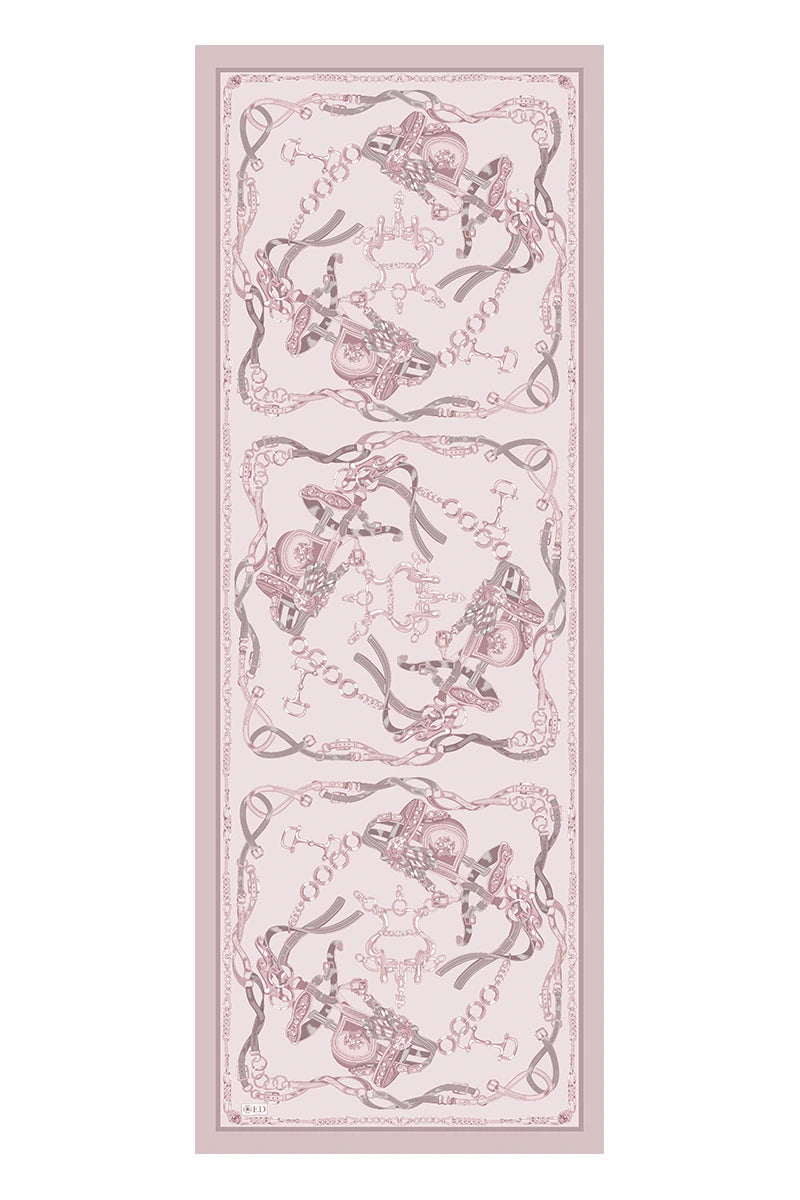 Floş Viskon Şal Harness Desen - Pembe