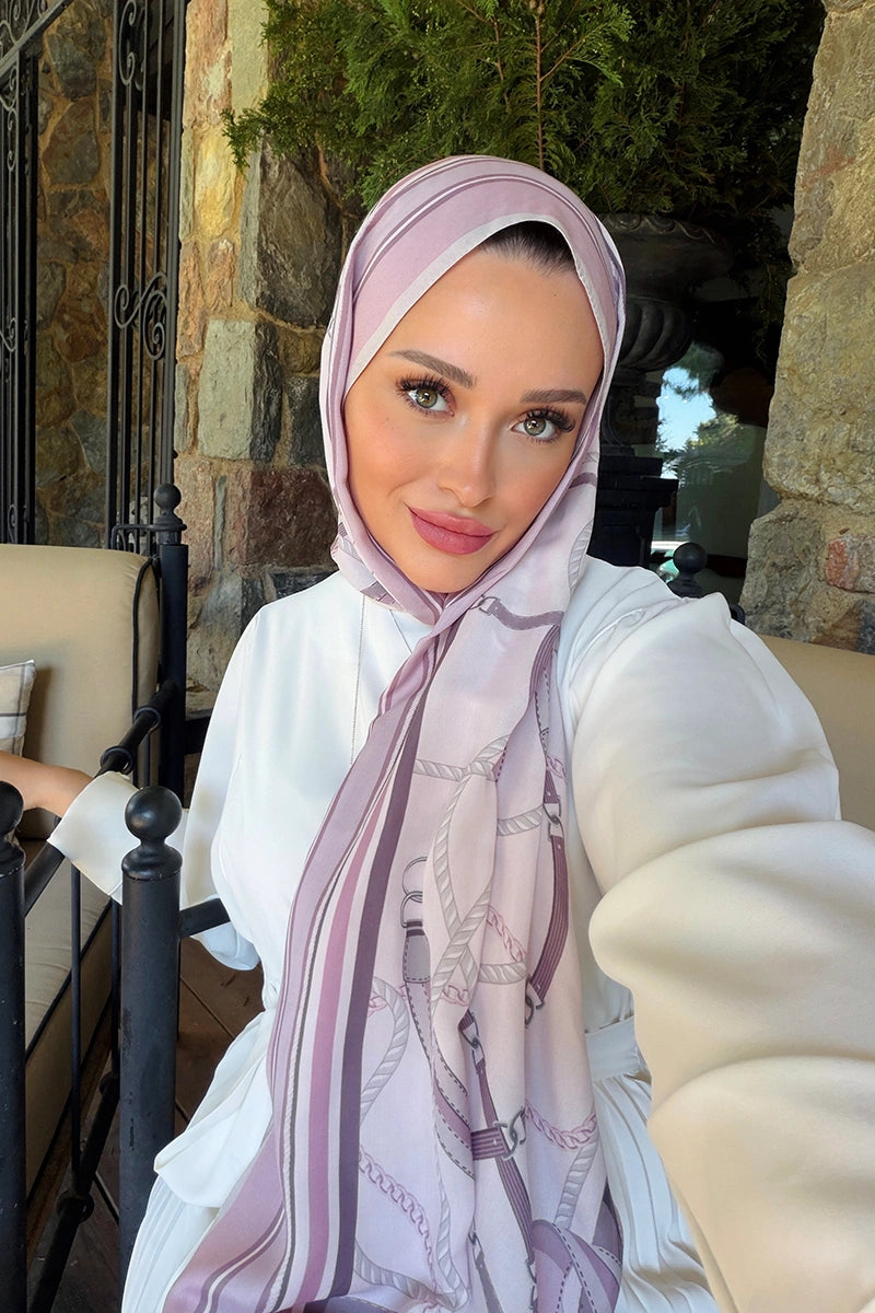 Floş Viskon Şal Reins Desen - Pembe