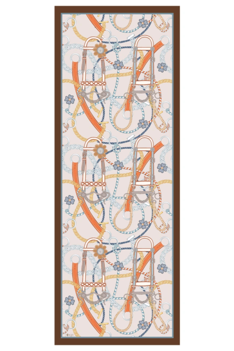 Floş Viskon Şal Sandle Desen - Turuncu