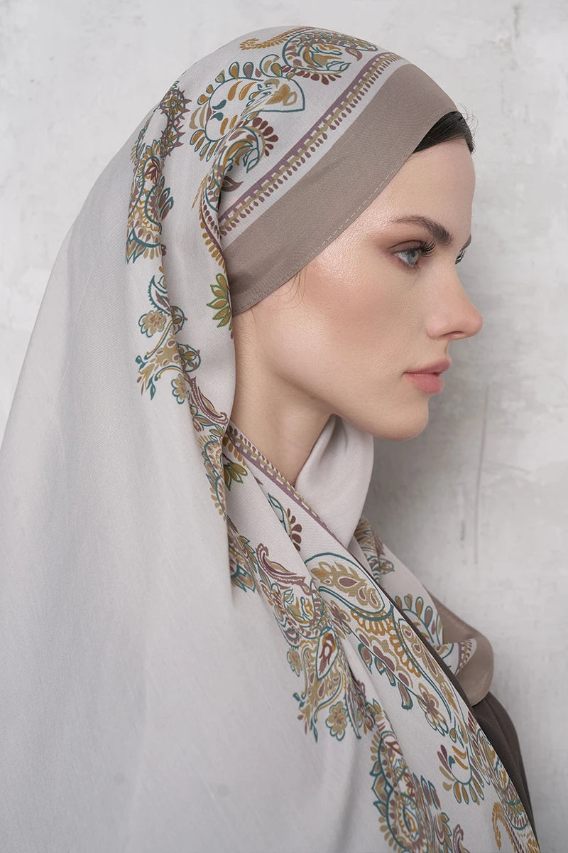 Floş Viskon Şal Sheer Desen - Bej