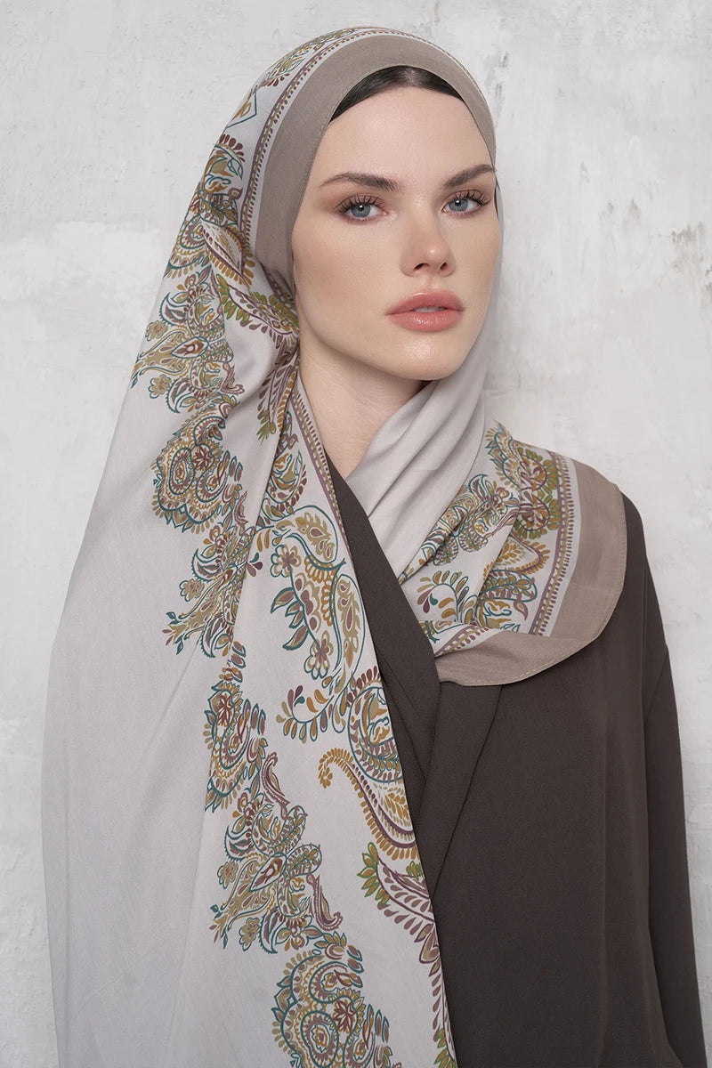 Floş Viskon Şal Sheer Desen - Bej