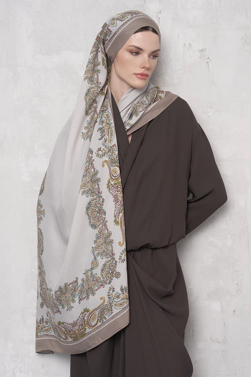 Floş Viskon Şal Sheer Desen - Bej