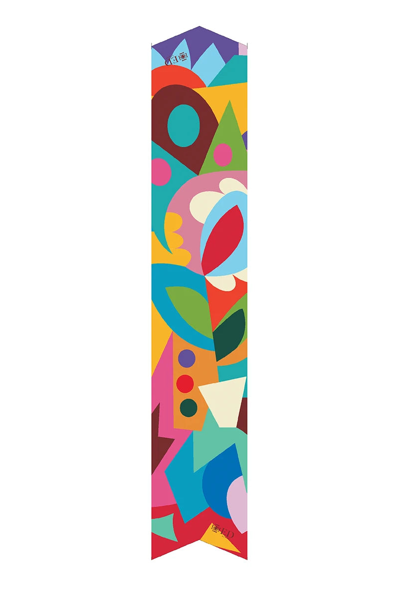 Geometric Desen İpek Fular - Renkli