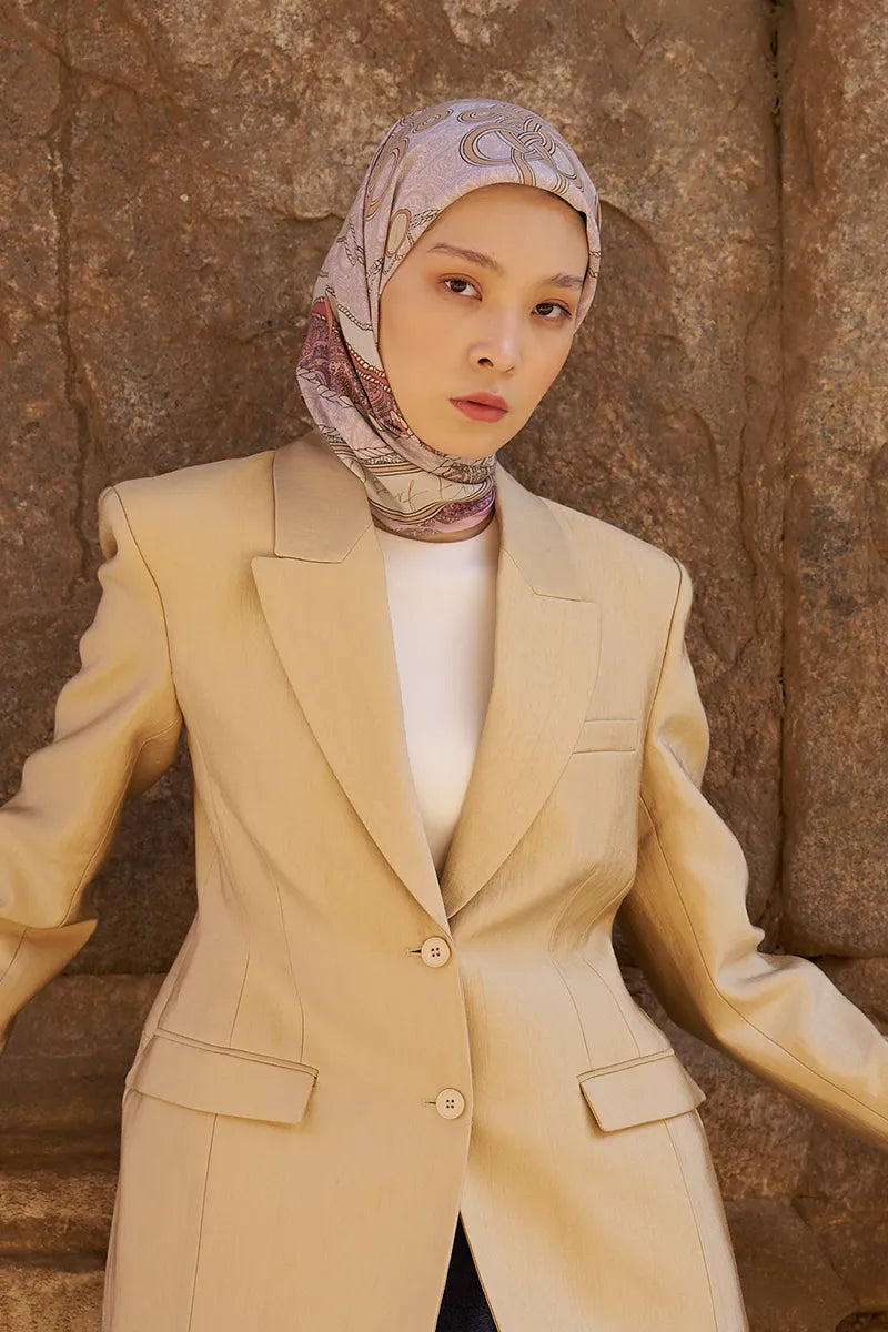 Glaze Braid Pattern Scarf - Pink