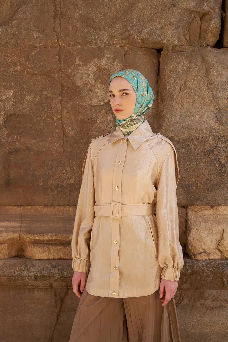 Glaze Braid Pattern Scarf - Yellow