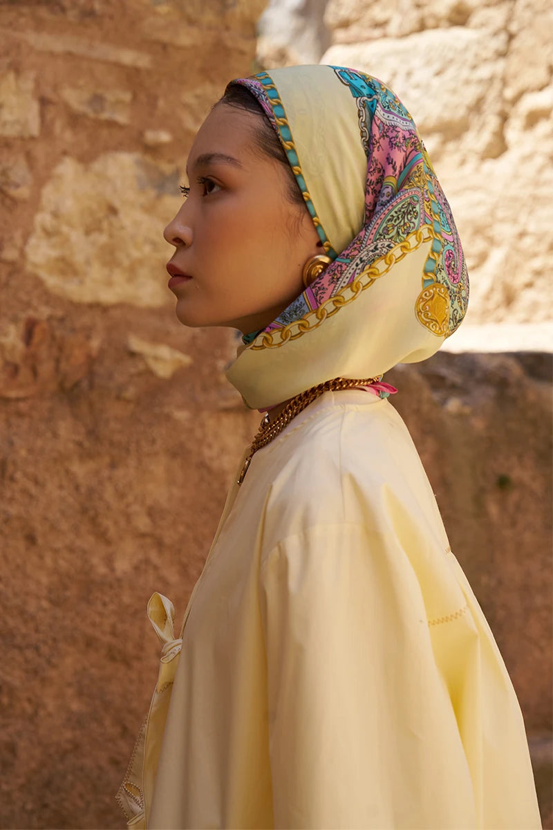 Glaze Chain Desen Eşarp - Pembe