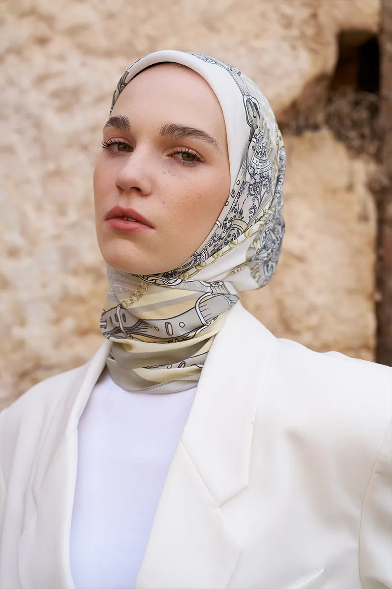 Glaze Chain Desen Eşarp - Sarı