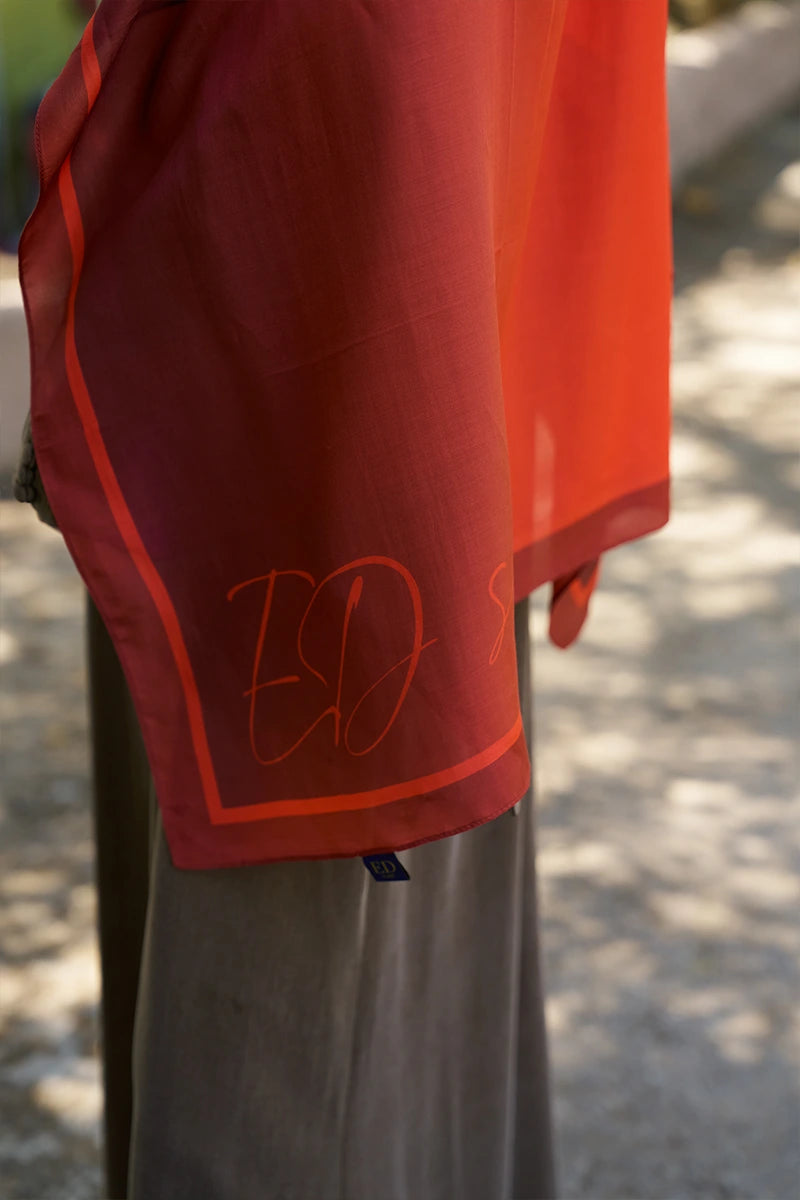 Inspired Degrade Desen Şal - Kırmızı