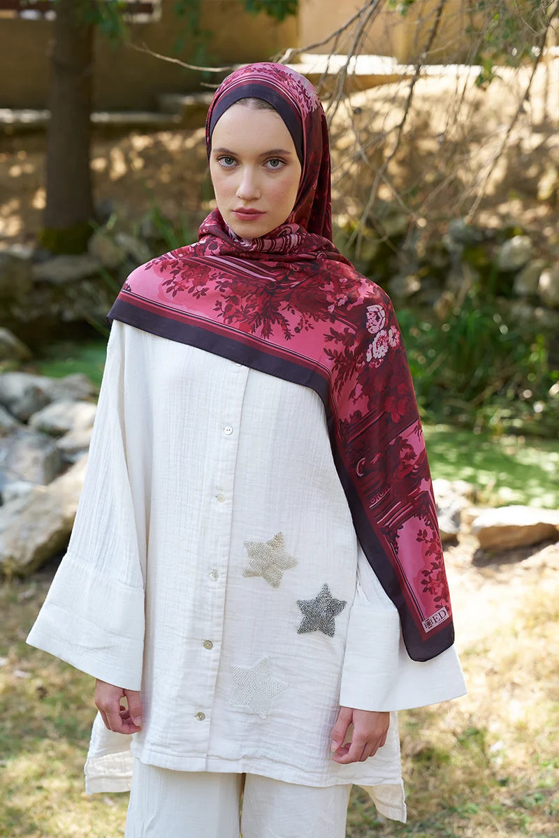 Inspired Esperanza Desen Şal - Bordo