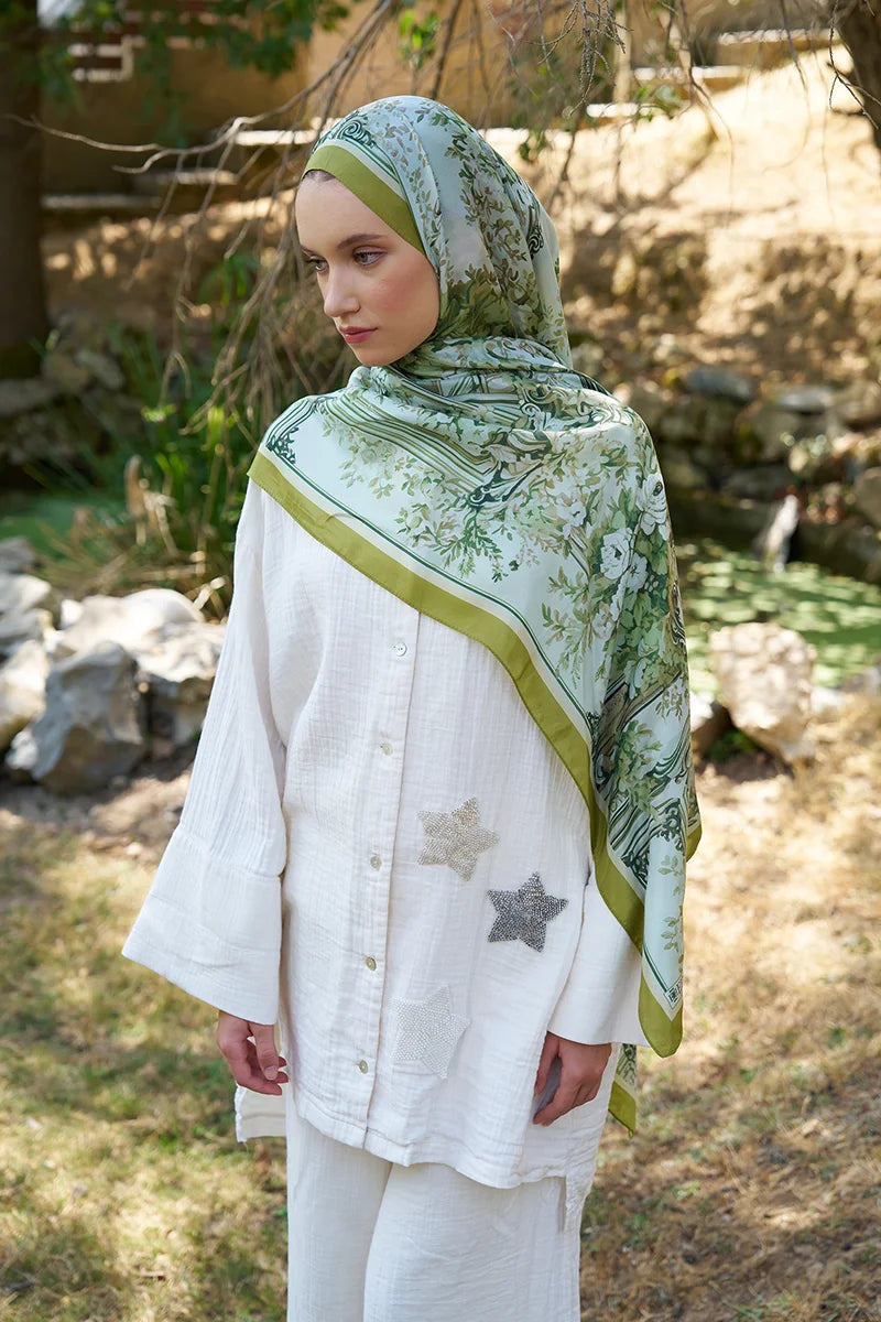 Inspired Esperanza Desen Şal - Yeşil