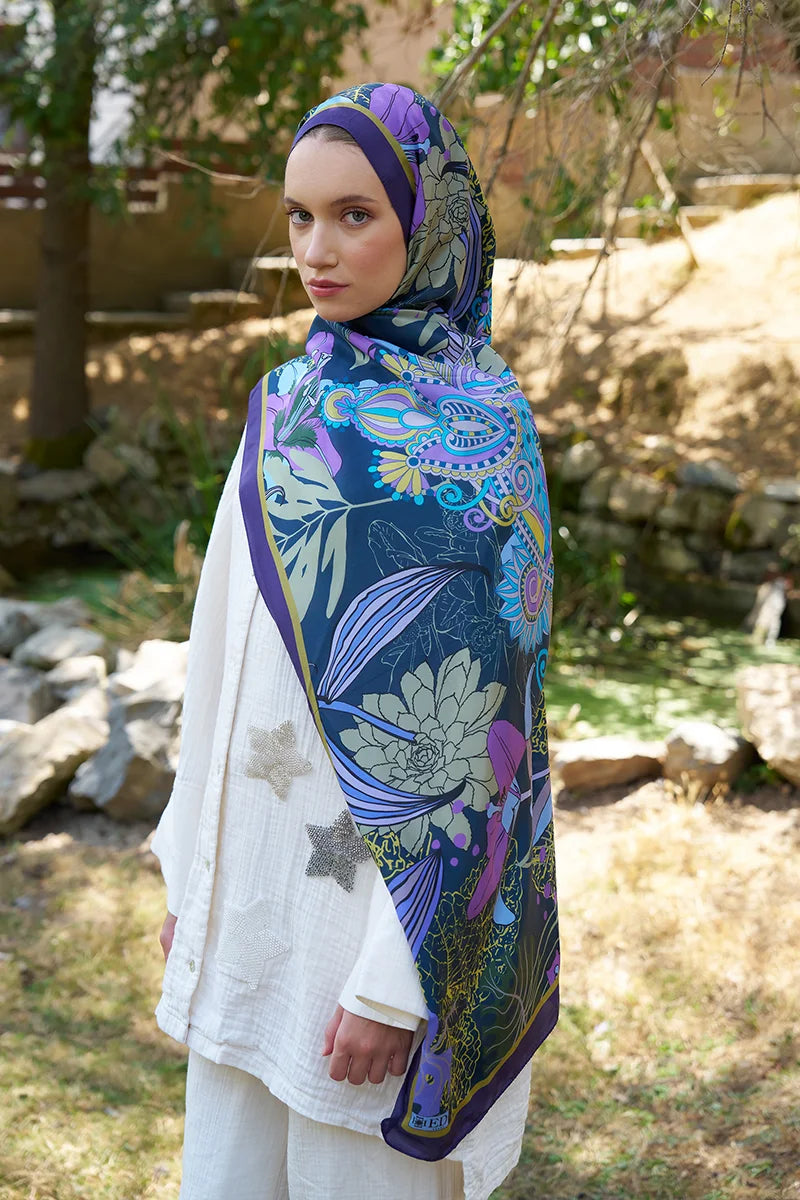 Inspired Fierra Pattern Shawl - Purple