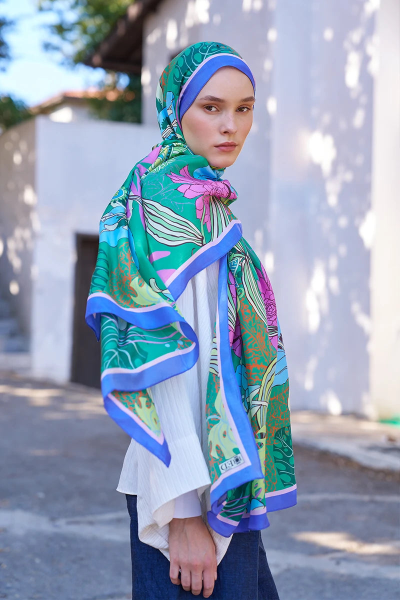 Inspired Fierra Desen Şal - Yeşil