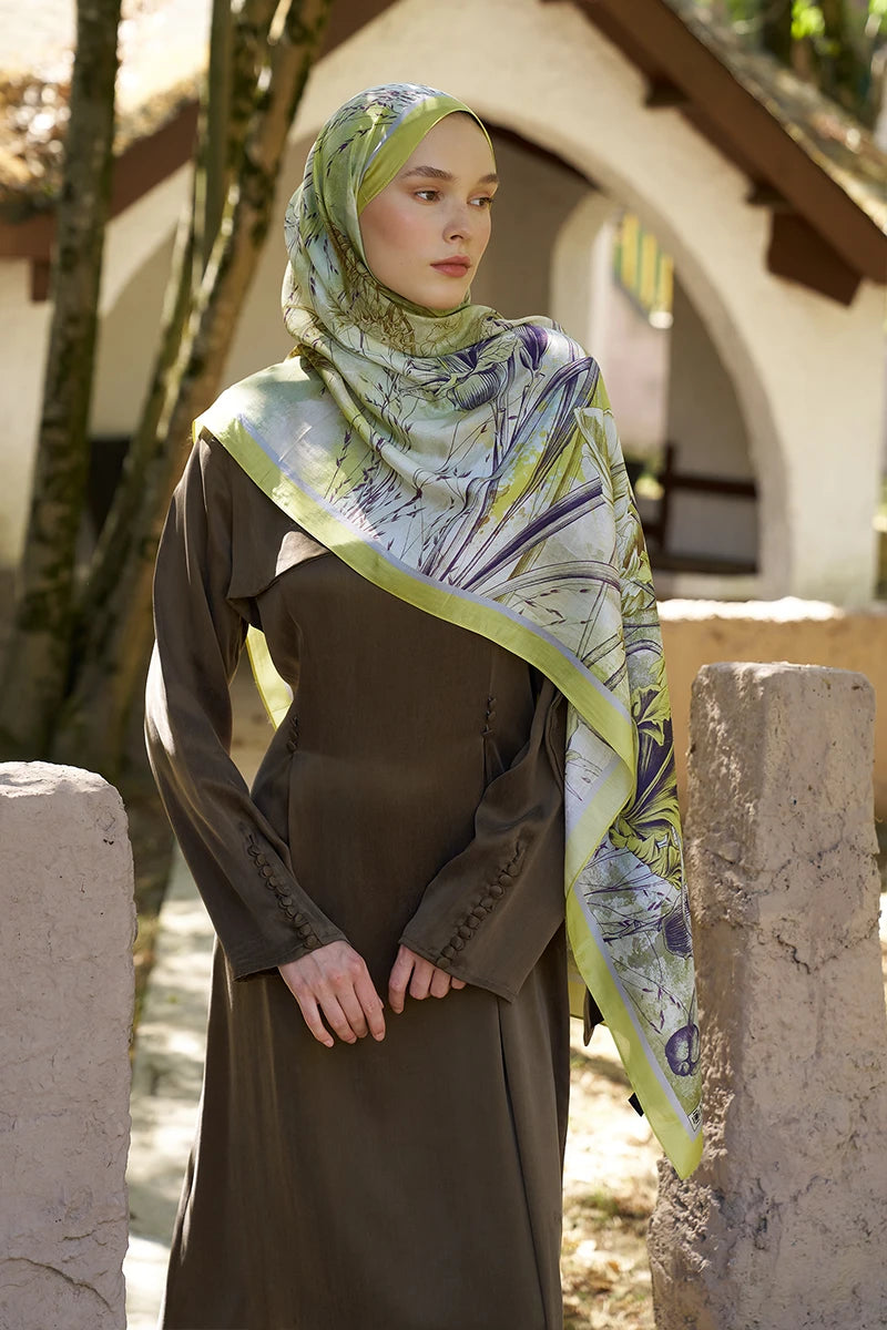 Inspired Marin Desen Şal - Yağ Yeşili