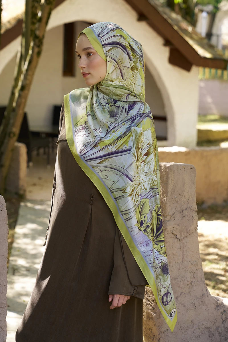 Inspired Marin Desen Şal - Yağ Yeşili