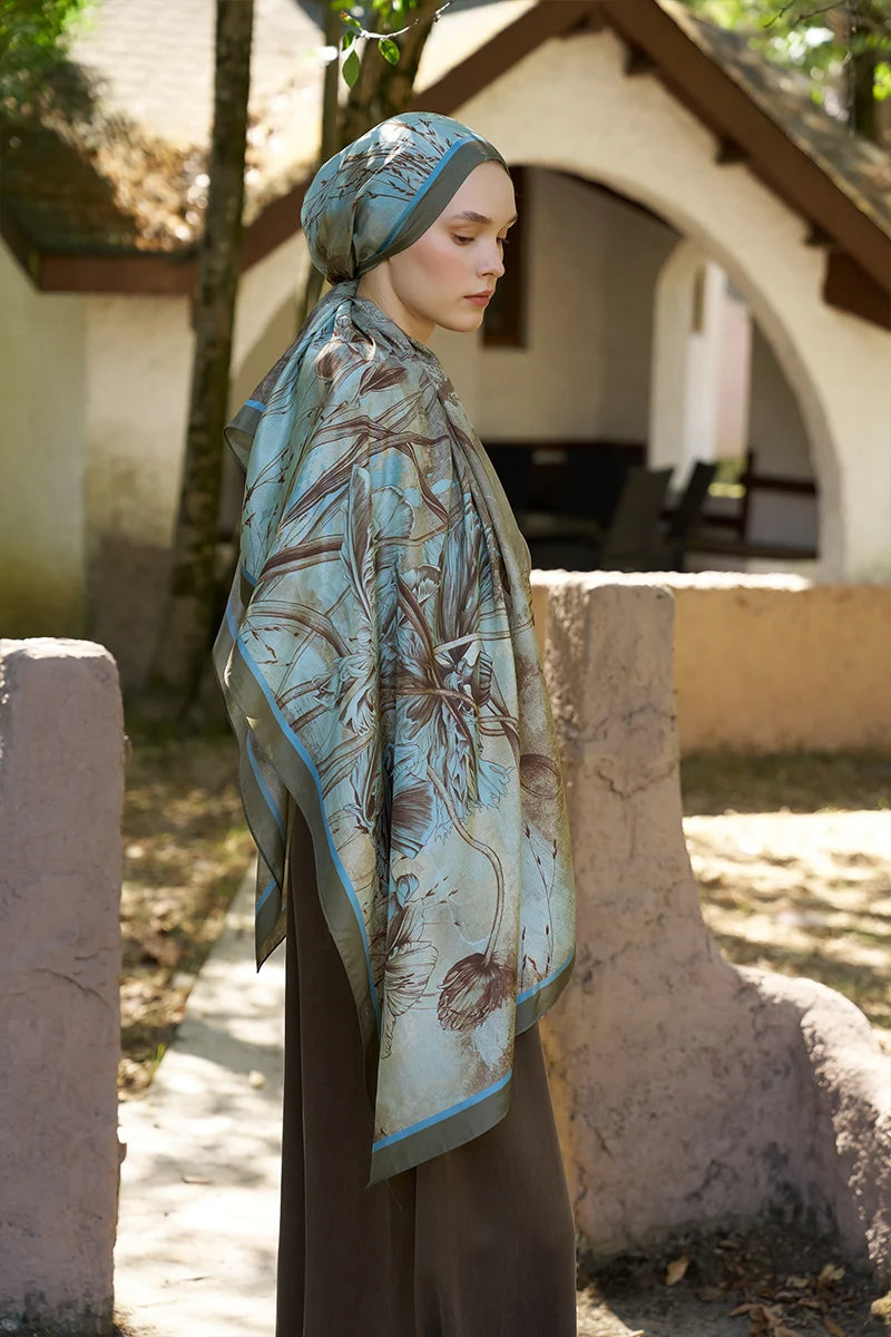 Inspired Marine Pattern Shawl - Green