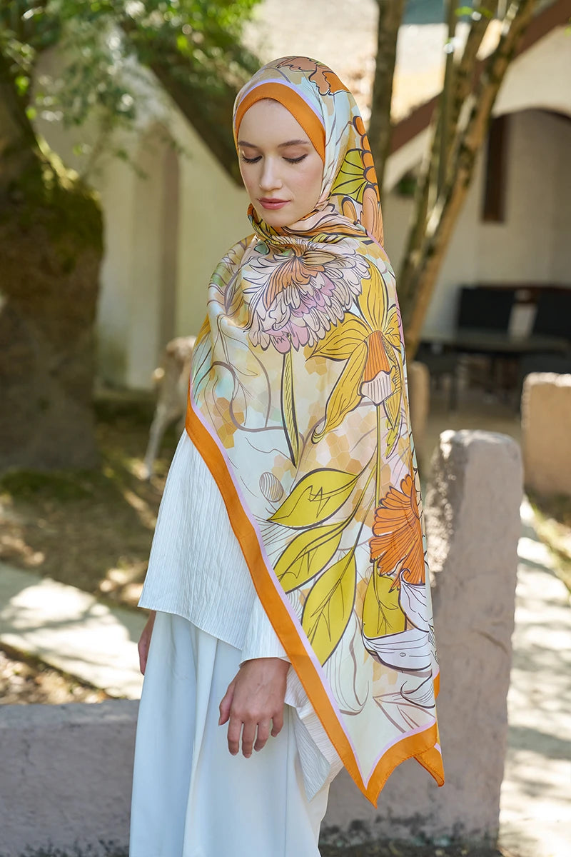 Inspired Velarose Pattern Shawl - Orange
