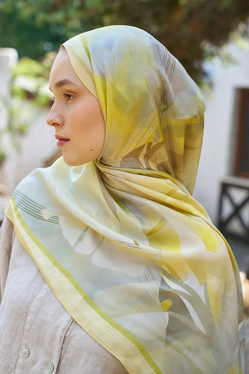 Inspired Volen Pattern Shawl - Yellow