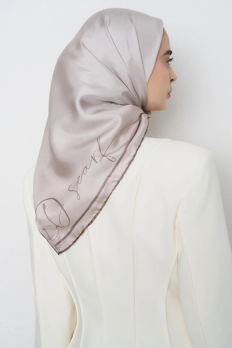 Twill İpek Eşarp - Taş