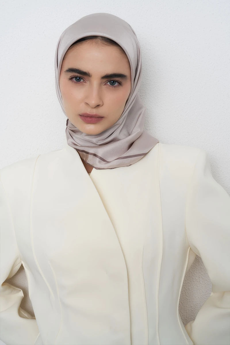 Twill İpek Eşarp - Taş