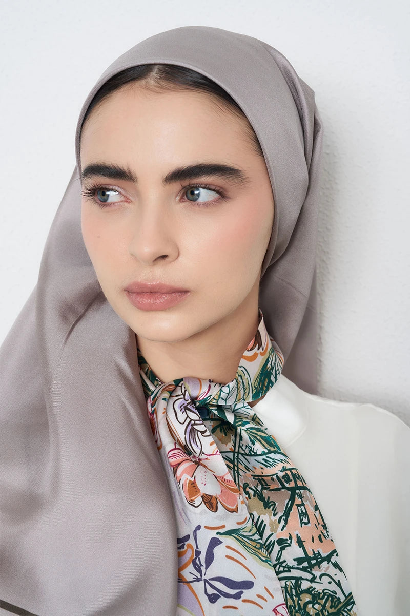 Twill İpek Eşarp - Vizon