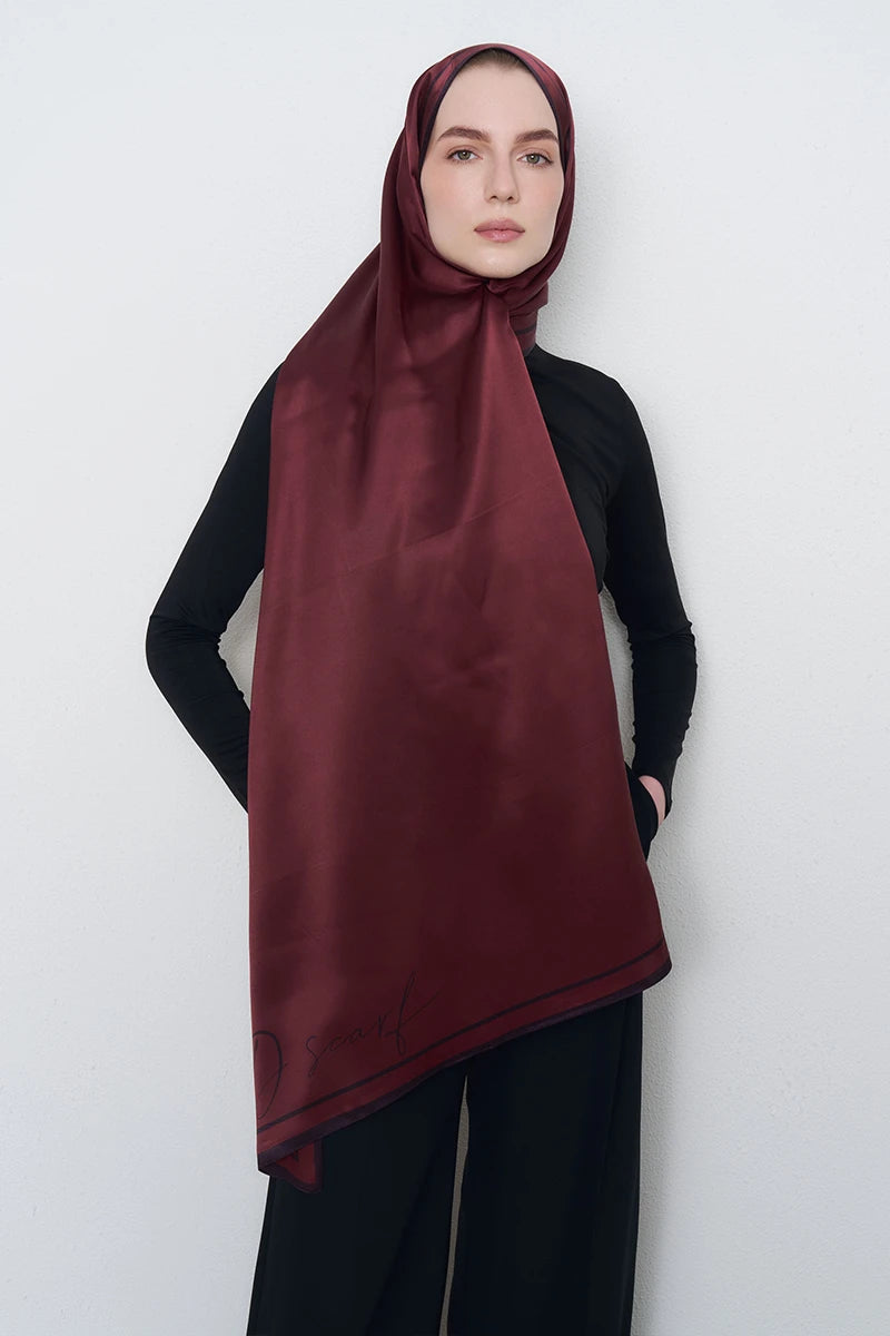 İpek Şal - Bordo